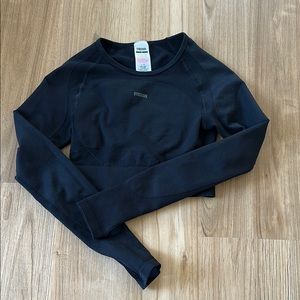 Gymshark Women's Black Long Sleeve Crop Top